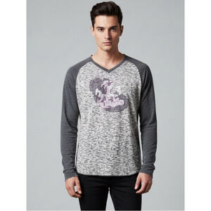 DIESEL Buccaneers Burnout Raglan Long Sleeve Graphic Tee XXL Greece Grunge